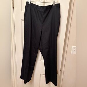 Alfred Dunner Elegant Black Women's Pants Flat Front Elastic Back